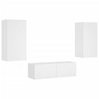Meuble TV Mural Blanc avec LED - 3 Pièces-Mon Meuble TV-Chêne fumé-1-3
