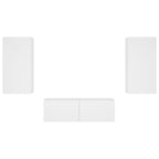 Meuble TV Mural Blanc avec LED - 3 Pièces-Mon Meuble TV-Chêne fumé-1-7