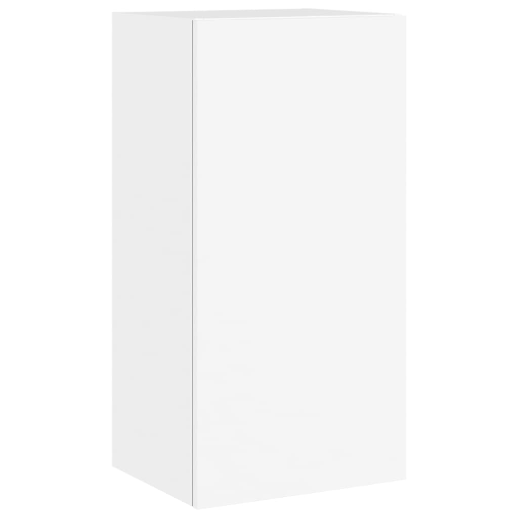 Meuble TV Mural Blanc avec LED - 3 Pièces-Mon Meuble TV-Chêne fumé-1-8