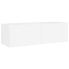 Meuble TV Mural Blanc avec LED - 3 Pièces-Mon Meuble TV-Chêne fumé-1-9