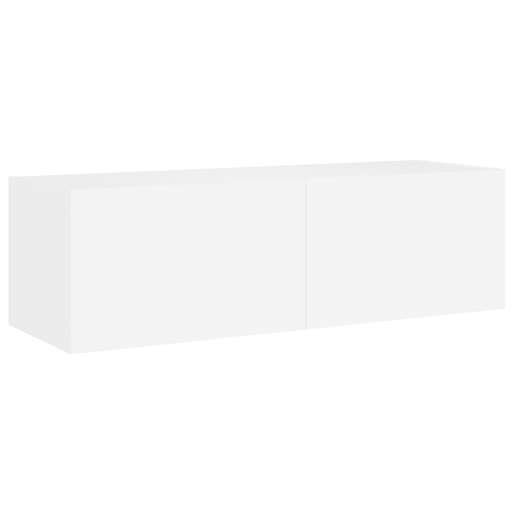 Meuble TV Mural Blanc avec LED - 3 Pièces-Mon Meuble TV-Chêne fumé-1-9