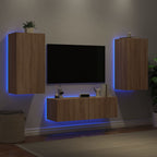 Meuble TV Mural Blanc avec LED - 3 Pièces-Mon Meuble TV-Chêne sonoma-1-13