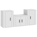 Meuble TV Mural Blanc et Bois - 140 cm-Mon Meuble TV-Blanc-1