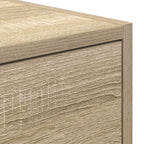Meuble TV Mural Blanc et Bois Effet Chêne - 2 Pièces-Mon Meuble TV-Chêne sonoma-100 x 31 x 25,5 cm-1-11