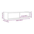 Meuble TV Mural Blanc et Bois Effet Chêne - 2 Pièces-Mon Meuble TV-Chêne sonoma-100 x 31 x 25,5 cm-1-13