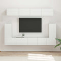 Meuble TV Mural Blanc Laqué - 5 Pièces-Mon Meuble TV-2