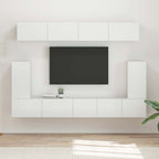 Meuble TV Mural Blanc Laqué - 5 Pièces-Mon Meuble TV-2