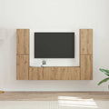 Meuble TV Mural Bois Clair Effet Chêne - 6 Pièces-Mon Meuble TV-Chêne artisanal-2