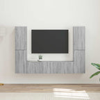 Meuble TV Mural Bois Clair Effet Chêne - 6 Pièces-Mon Meuble TV-Sonoma gris-21