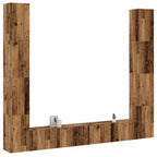 Meuble TV Mural Bois Foncé Effet Chêne - 6 Pièces-Mon Meuble TV-Chêne artisanal-14
