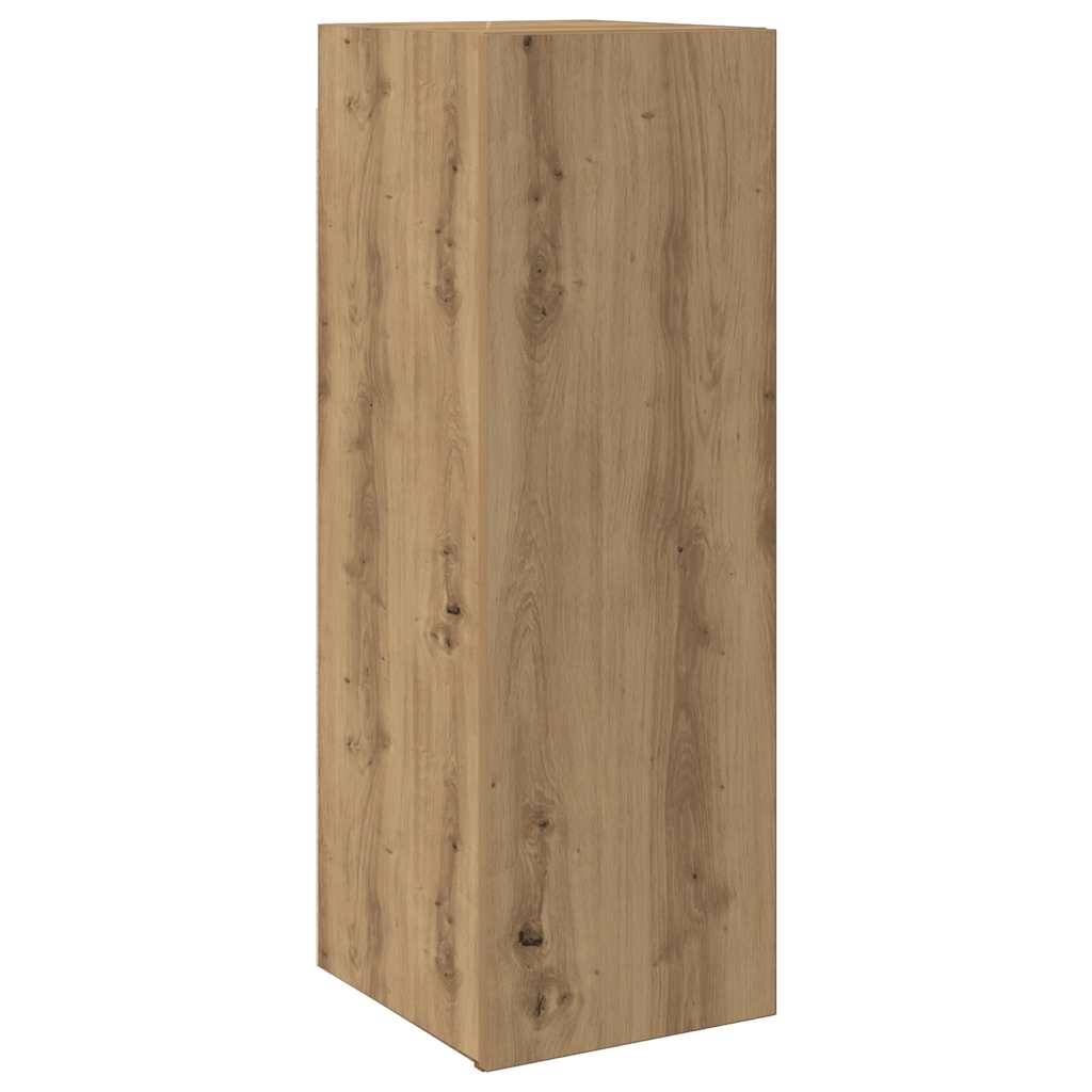 Meuble TV Mural Bois Foncé Effet Chêne - 6 Pièces-Mon Meuble TV-Chêne artisanal-4