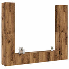 Meuble TV Mural Bois Foncé Effet Chêne - 6 Pièces-Mon Meuble TV-Vieux bois-12