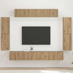 Meuble TV Mural Complet Bois Gris Sonoma - 8 Pièces-Mon Meuble TV-Chêne artisanal-20
