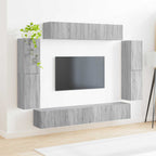 Meuble TV Mural Complet Bois Gris Sonoma - 8 Pièces-Mon Meuble TV-Gris béton-4