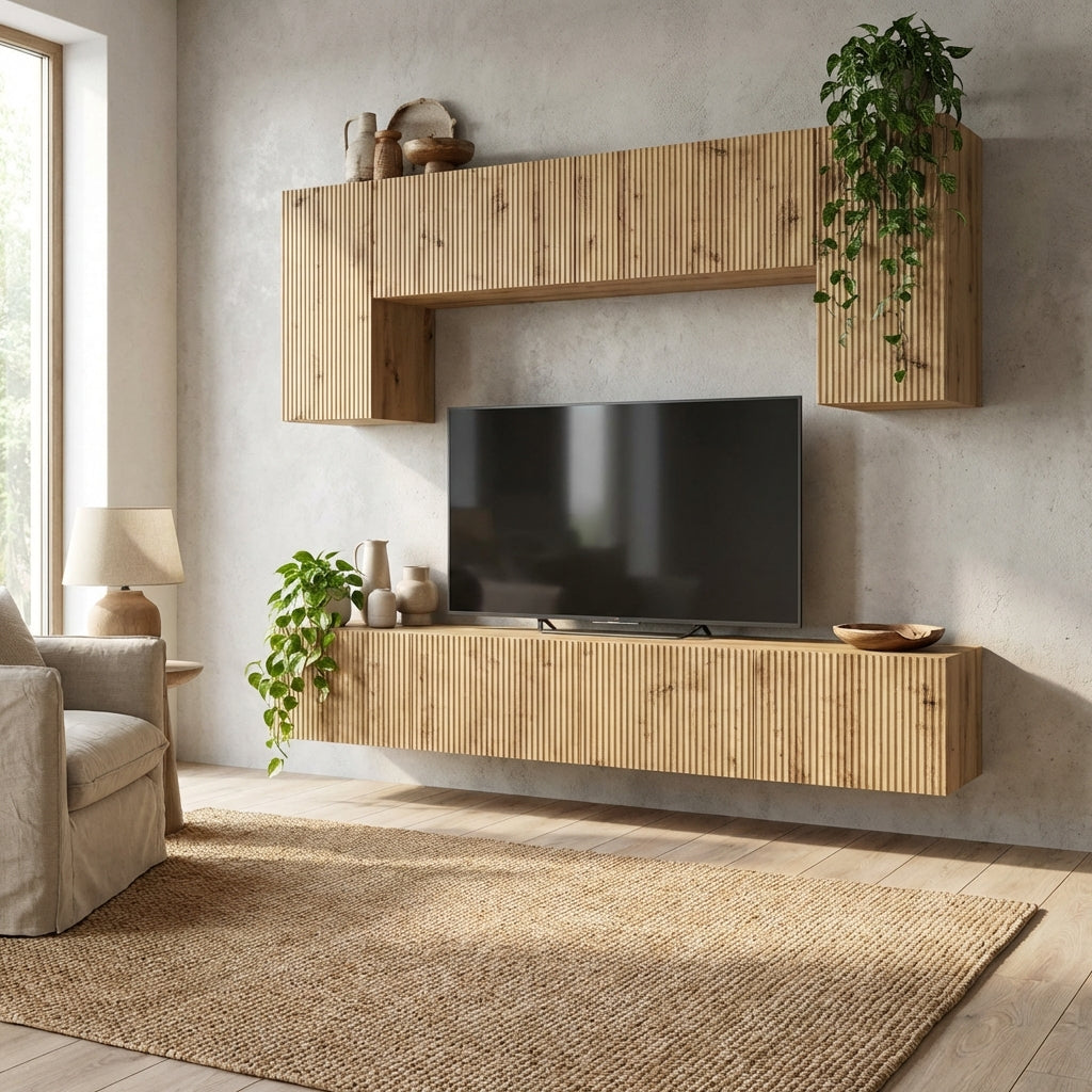 meuble-tv-mural-complet-effet-bois-4-pieces-decor
