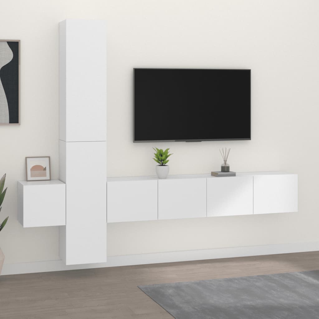 Meuble TV Mural d'Angle Effet Sonoma Gris - 3 Pièces-Mon Meuble TV-Blanc-80 cm-5-18