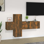 Meuble TV Mural d'Angle Effet Sonoma Gris - 3 Pièces-Mon Meuble TV-Chêne fumé-80 cm-3-15