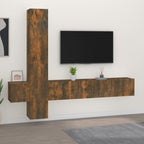 Meuble TV Mural d'Angle Effet Sonoma Gris - 3 Pièces-Mon Meuble TV-Chêne fumé-80 cm-5-19