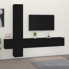 Meuble TV Mural d'Angle Effet Sonoma Gris - 3 Pièces-Mon Meuble TV-Noir-80 cm-5-21