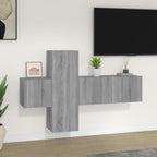 Meuble TV Mural d'Angle Effet Sonoma Gris - 3 Pièces-Mon Meuble TV-Sonoma gris-80 cm-3-16