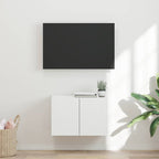 Meuble TV Mural de Rangement en Chêne Artisanal - 2 Portes-Mon Meuble TV-Blanc-59,5 x 31 x 40 cm-1-22