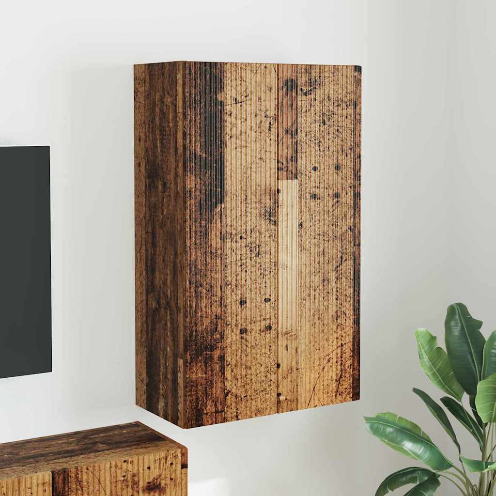 Meuble TV Mural de Rangement en Chêne Artisanal - 2 Portes-Mon Meuble TV-Bois ancien-59,5 x 31 x 100 cm-1-55