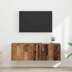 Meuble TV Mural de Rangement en Chêne Artisanal - 2 Portes-Mon Meuble TV-Bois ancien-59,5 x 31 x 40 cm-2-17
