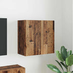 Meuble TV Mural de Rangement en Chêne Artisanal - 2 Portes-Mon Meuble TV-Bois ancien-59,5 x 31 x 60 cm-1-31