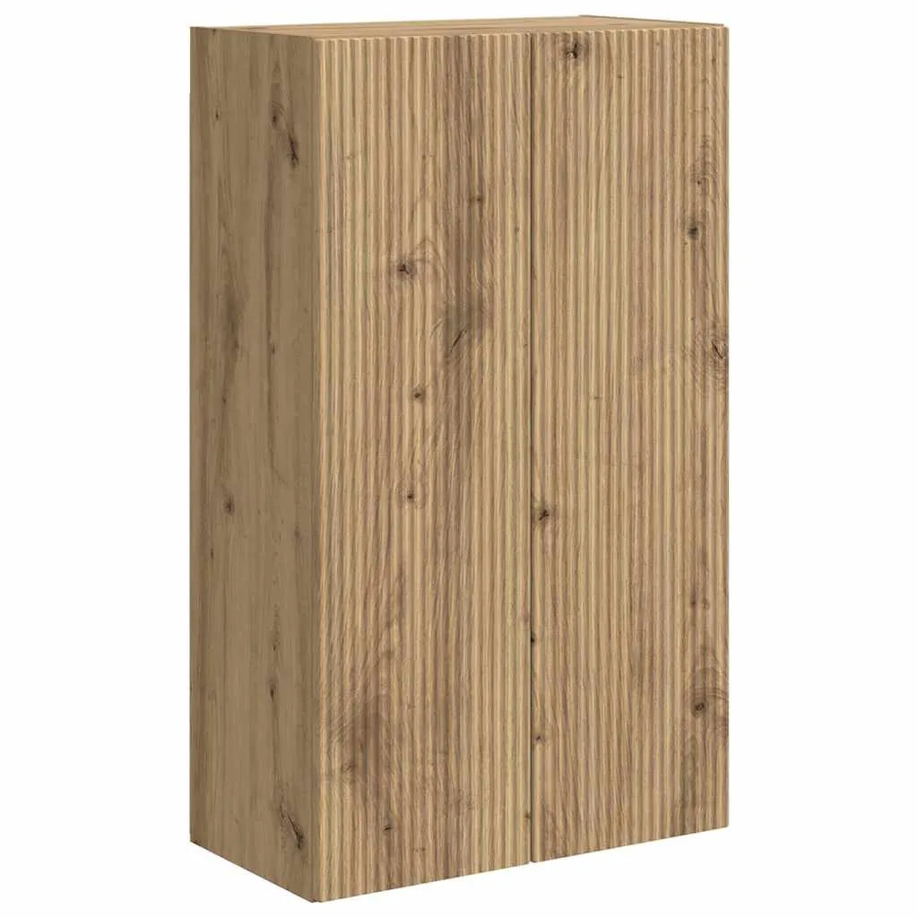 Meuble TV Mural de Rangement en Chêne Artisanal - 2 Portes-Mon Meuble TV-Chêne artisanal-59,5 x 31 x 60 cm-1-1