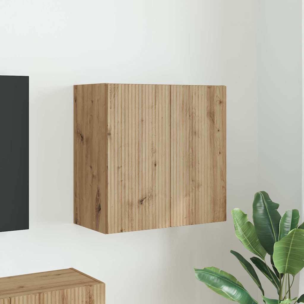 Meuble TV Mural de Rangement en Chêne Artisanal - 2 Portes-Mon Meuble TV-Chêne artisanal-59,5 x 31 x 60 cm-1-49