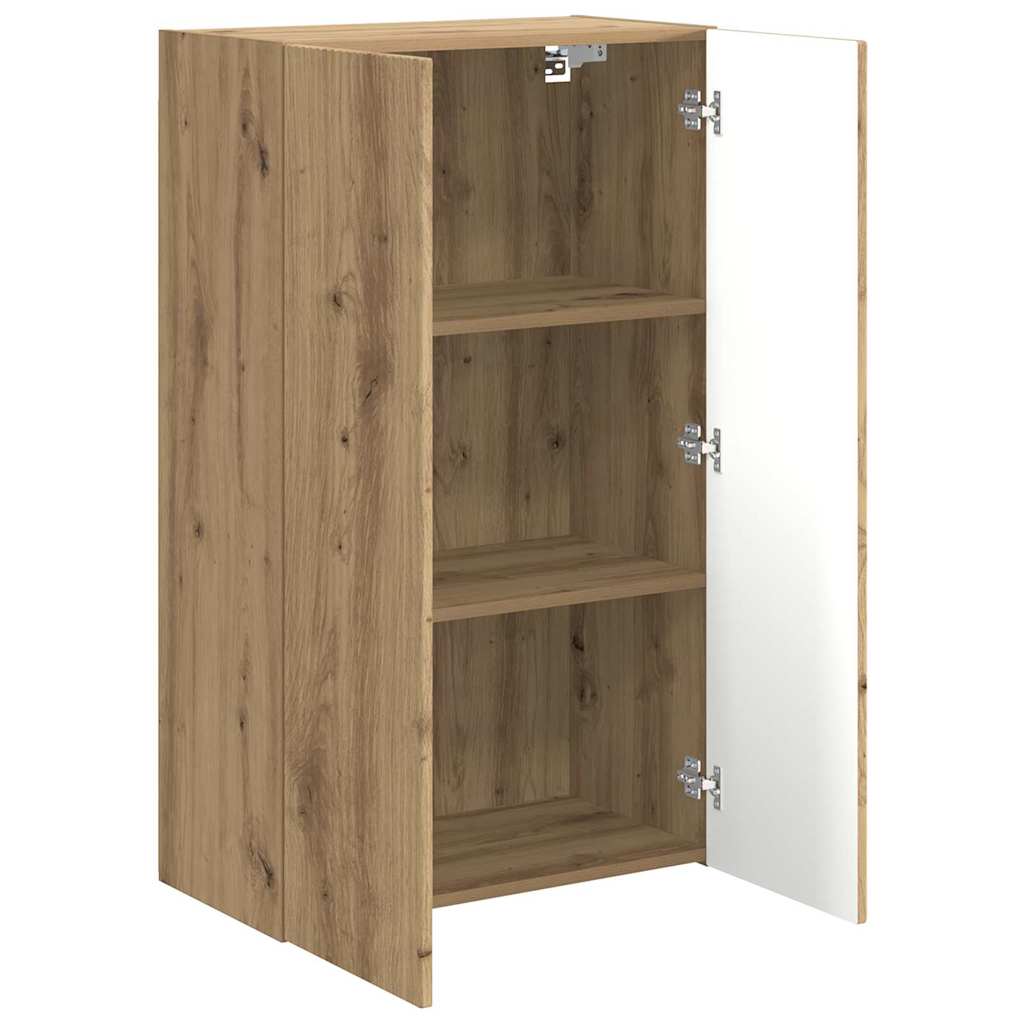 Meuble TV Mural de Rangement en Chêne Artisanal - 2 Portes-Mon Meuble TV-Chêne artisanal-59,5 x 31 x 60 cm-1-5