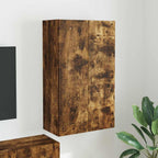 Meuble TV Mural de Rangement en Chêne Artisanal - 2 Portes-Mon Meuble TV-Chêne fumé-59,5 x 31 x 100 cm-1-40
