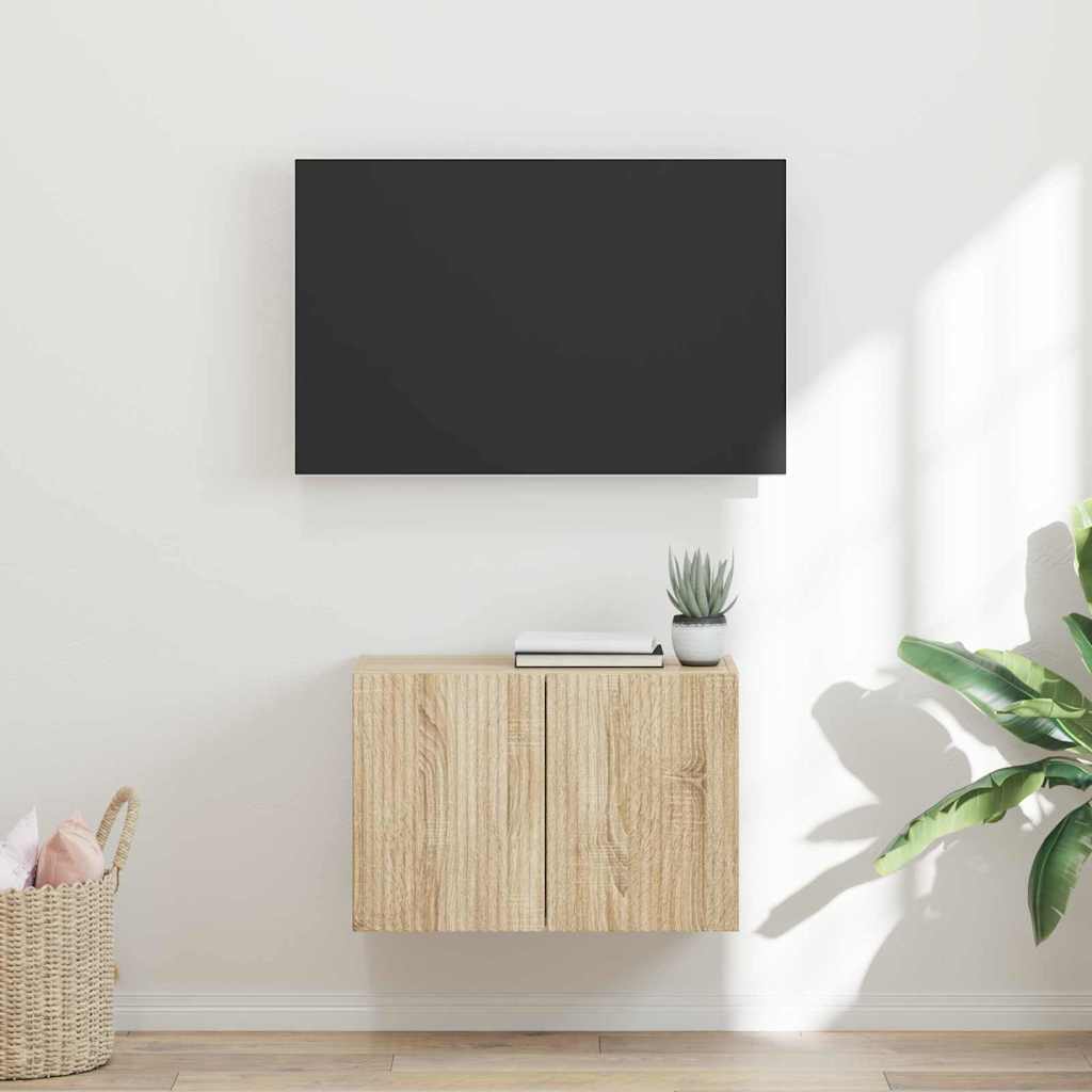 Meuble TV Mural de Rangement en Chêne Artisanal - 2 Portes-Mon Meuble TV-Chêne sonoma-59,5 x 31 x 40 cm-1-44