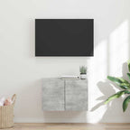 Meuble TV Mural de Rangement en Chêne Artisanal - 2 Portes-Mon Meuble TV-Gris béton-59,5 x 31 x 40 cm-1-24