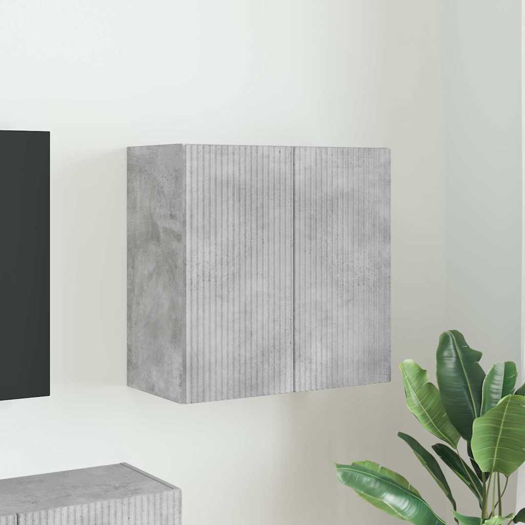 Meuble TV Mural de Rangement en Chêne Artisanal - 2 Portes-Mon Meuble TV-Gris béton-59,5 x 31 x 60 cm-1-29
