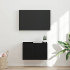 Meuble TV Mural de Rangement en Chêne Artisanal - 2 Portes-Mon Meuble TV-Noir-59,5 x 31 x 40 cm-1-23