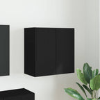 Meuble TV Mural de Rangement en Chêne Artisanal - 2 Portes-Mon Meuble TV-Noir-59,5 x 31 x 60 cm-1-28