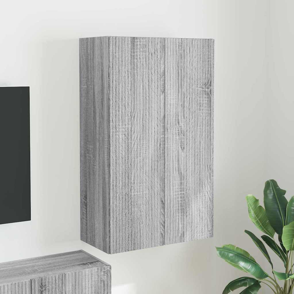 Meuble TV Mural de Rangement en Chêne Artisanal - 2 Portes-Mon Meuble TV-Sonoma gris-59,5 x 31 x 100 cm-1-56