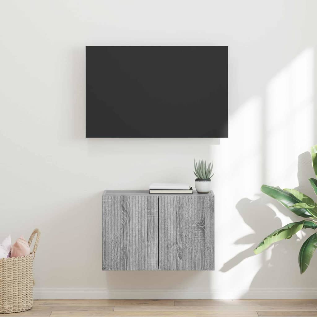 Meuble TV Mural de Rangement en Chêne Artisanal - 2 Portes-Mon Meuble TV-Sonoma gris-59,5 x 31 x 40 cm-1-41