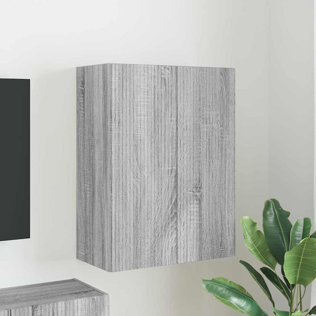 Meuble TV Mural de Rangement en Chêne Artisanal - 2 Portes-Mon Meuble TV-Sonoma gris-59,5 x 31 x 80 cm-1-43