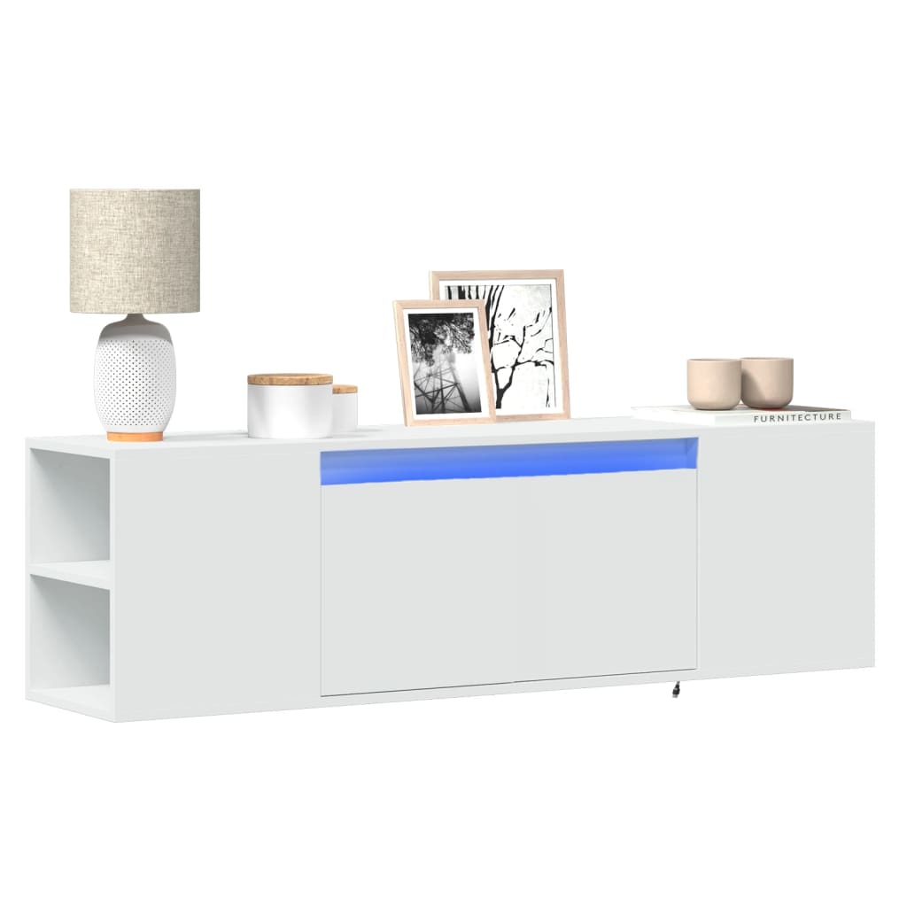 Meuble TV Mural Effet Chêne Marron - 135 cm-Mon Meuble TV-Blanc-135 cm-20
