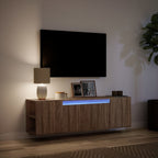 Meuble TV Mural Effet Chêne Marron - 135 cm-Mon Meuble TV-Chêne marron-135 cm-2