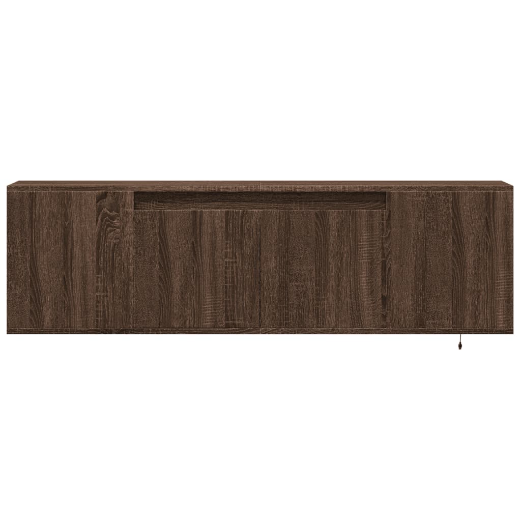 Meuble TV Mural Effet Chêne Marron - 135 cm-Mon Meuble TV-Chêne marron-135 cm-6