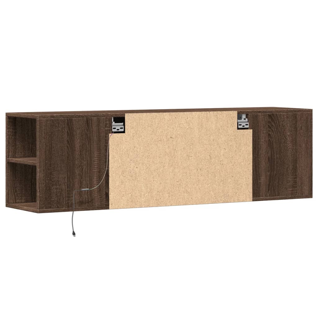 Meuble TV Mural Effet Chêne Marron - 135 cm-Mon Meuble TV-Chêne marron-135 cm-8