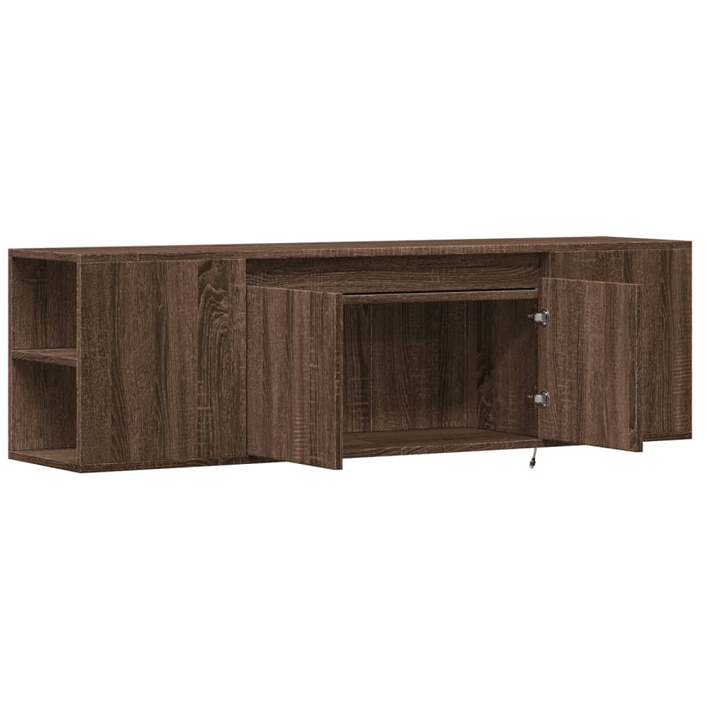 Meuble TV Mural Effet Chêne Marron - 135 cm-Mon Meuble TV-Chêne marron-135 cm-9
