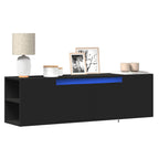 Meuble TV Mural Effet Chêne Marron - 135 cm-Mon Meuble TV-Noir-135 cm-18