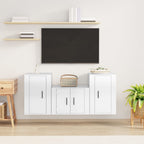 Meuble TV Mural Effet Chêne Sonoma - 160 cm-Mon Meuble TV-Blanc brillant-10