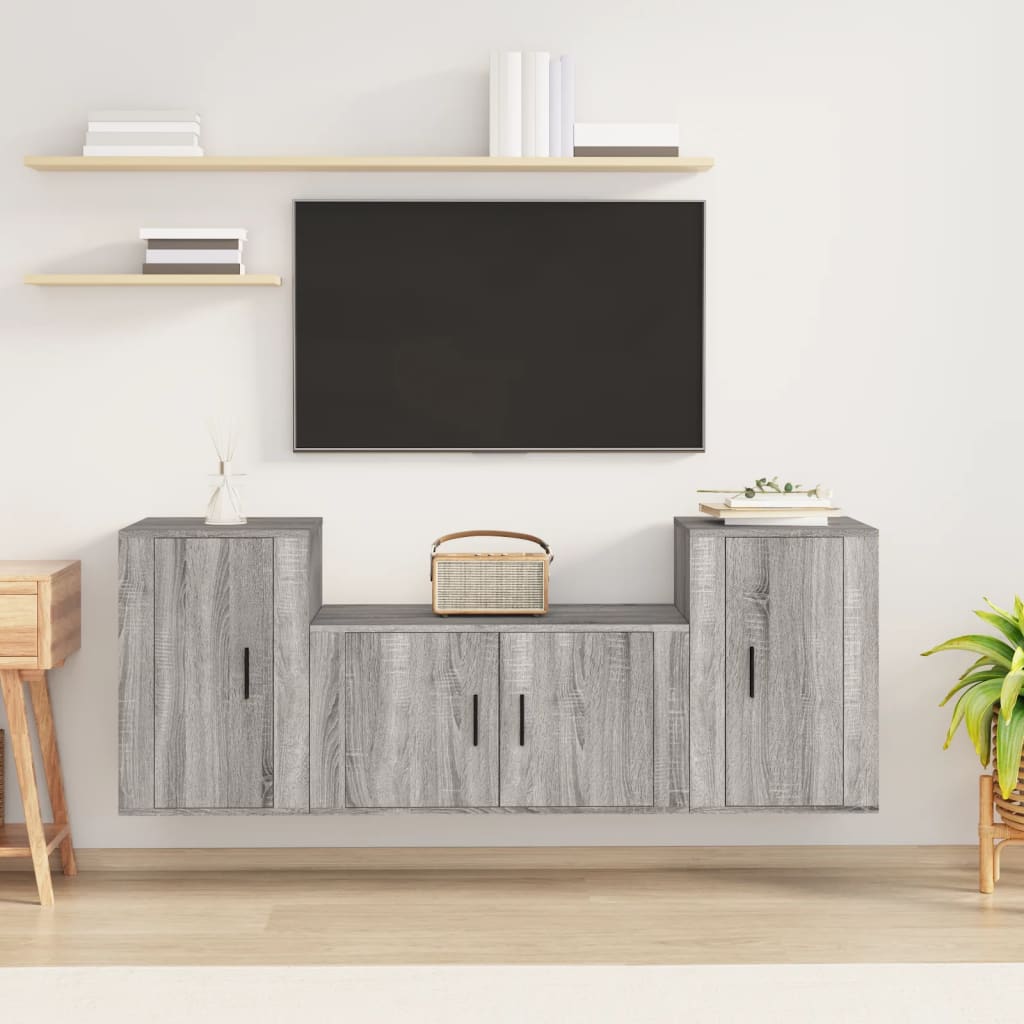 Meuble TV Mural Effet Chêne Sonoma - 160 cm-Mon Meuble TV-Sonoma gris-13
