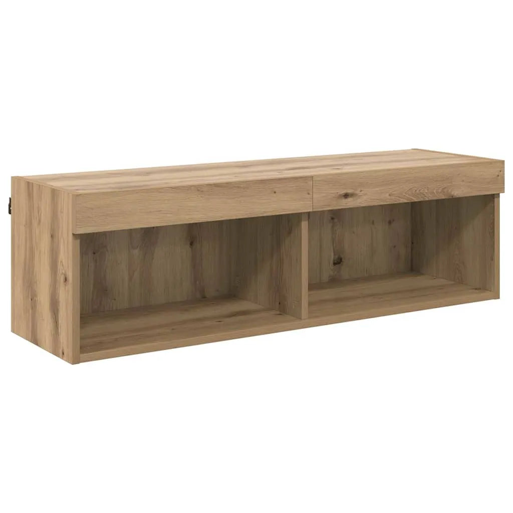 Meuble TV Mural en Bois avec LED - 100 cm-Mon Meuble TV-1