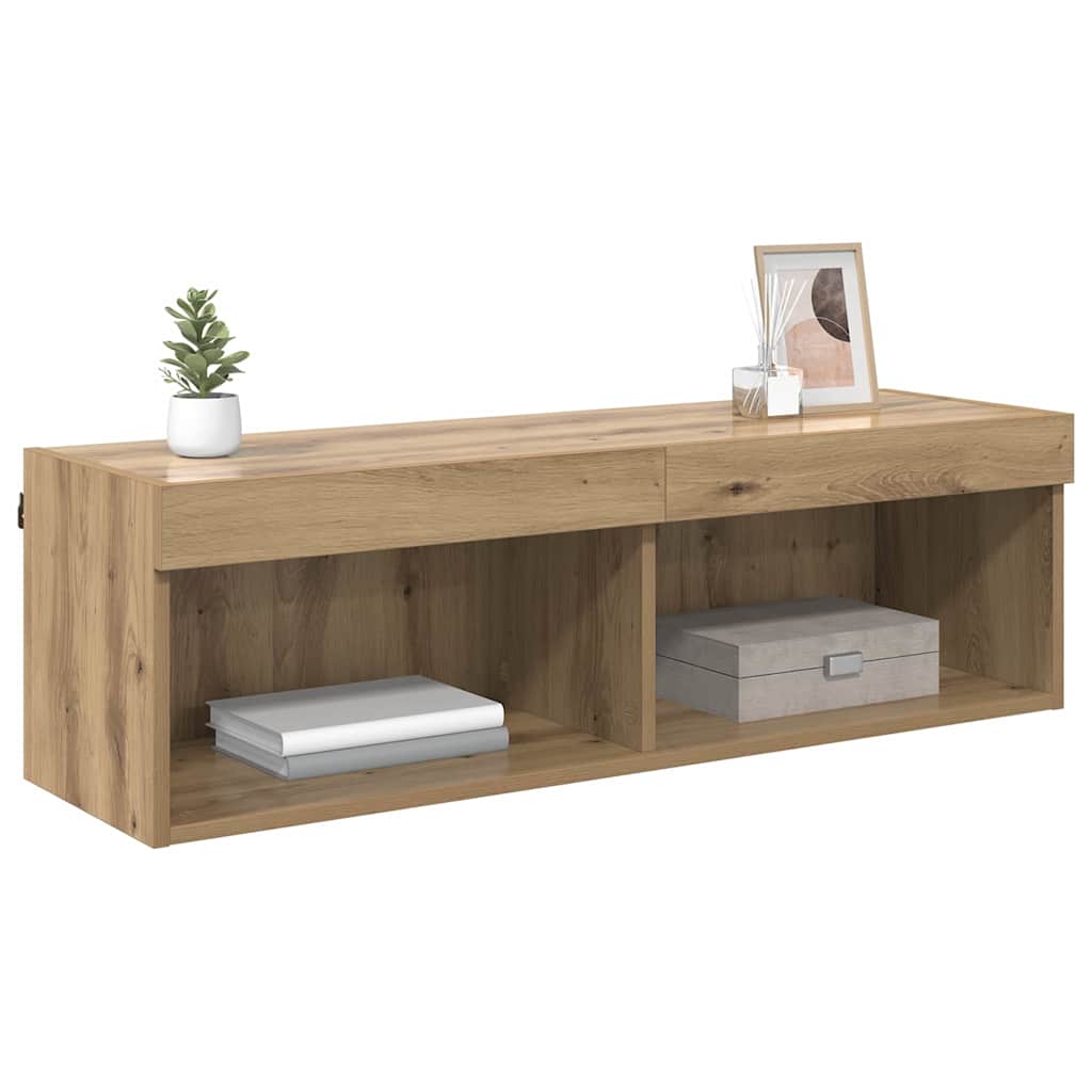 Meuble TV Mural en Bois avec LED - 100 cm-Mon Meuble TV-3